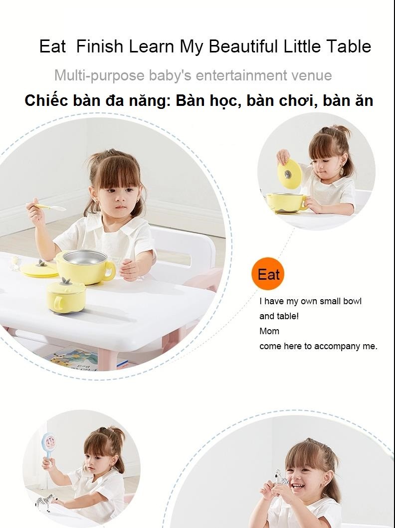 Bộ 1 bàn 1 ghế BBT Global cho bé mã BB105