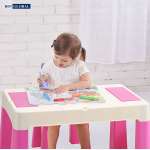 Bộ bàn chơi LEGO đa năng 2 ghế cho bé màu hồng BB106