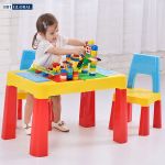 Bộ bàn chơi LEGO đa năng 2 ghế cho bé màu xanh BB106