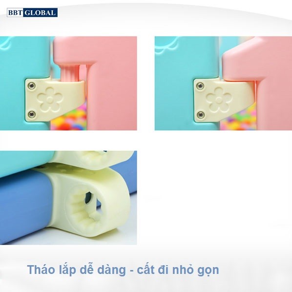 Bể bóng 16 cạnh 1.6*2m cho bé Sắc màu có đồ chơi BR9502-16 (mẫu cũ)