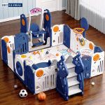 Combo quây bóng cầu trượt xích đu gấp gọn hình kẹo BSL307 màu xanh