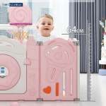 Combo quây bóng cầu trượt xích đu gấp gọn hình kẹo BSL307 màu hồng