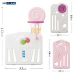Combo quây bóng cầu trượt xích đu gấp gọn hình kẹo BSL307 màu hồng