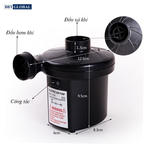 Bơm điện hút xả 2 chiều 2 nguồn điện 12V và 220V mã JY-015