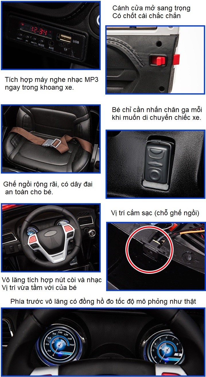 Xe ô tô điện trẻ em cảnh sát US911C | Tính năng