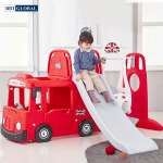 Cầu trượt bể bóng Hàn Quốc xe Bus London 3 trong 1 Y2011
