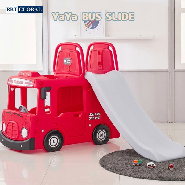 Cầu trượt bể bóng Hàn Quốc xe Bus London 3 trong 1 Y2011