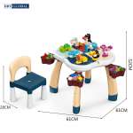 Bộ bàn chơi LEGO đa năng 2 ghế tặng bộ xếp hình 100 chi tiết cỡ lớn 188T-9