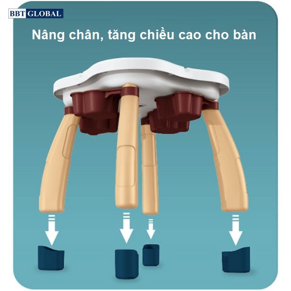 Bộ bàn chơi LEGO đa năng 2 ghế tặng bộ xếp hình 100 chi tiết cỡ lớn 188T-9
