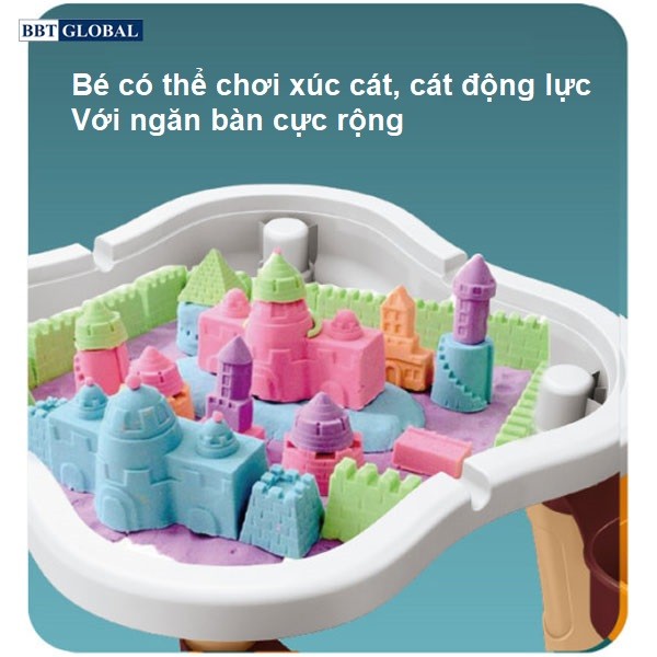 Bộ bàn chơi LEGO đa năng 2 ghế tặng bộ xếp hình 100 chi tiết cỡ lớn 188T-9
