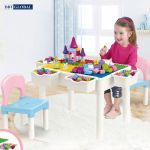 Bộ bàn chơi LEGO đa năng 2 ghế kèm bộ xếp hình 60 chi tiết cỡ lớn 566-229A