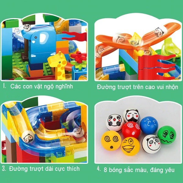 Đồ chơi xếp hình cho bé vườn bách thú thả bóng 168 chi tiết 8803C