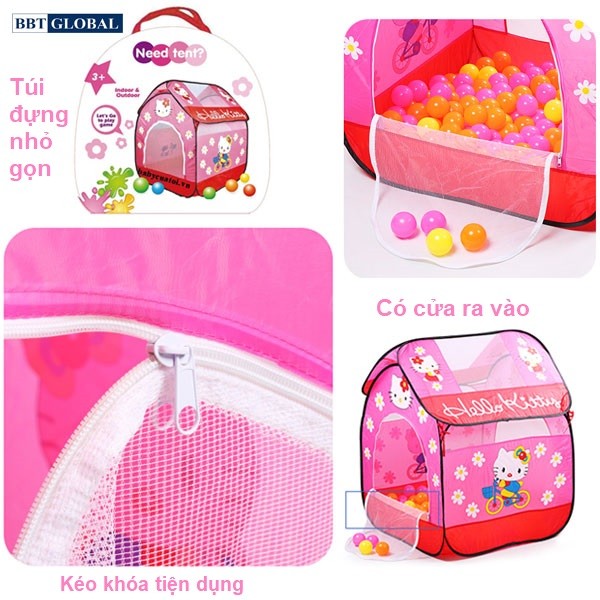 Nhà bóng cho bé Hello Kitty màu đỏ A999-212