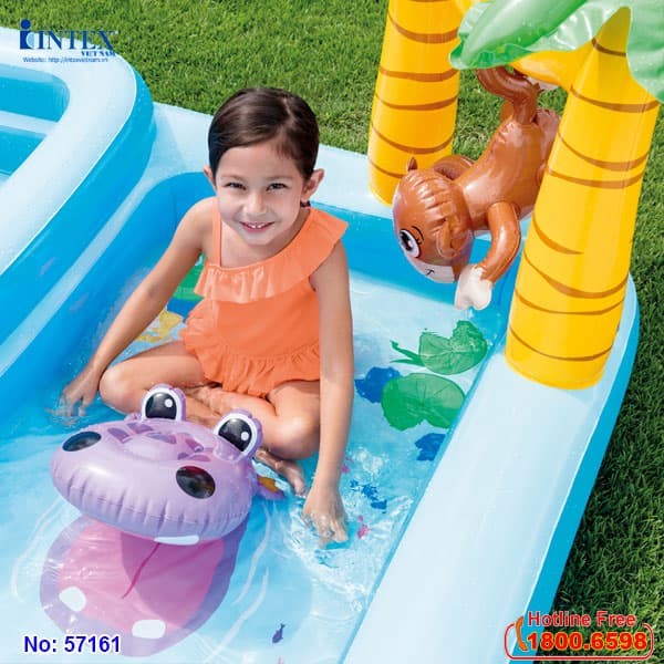 Bể bơi phao cầu trượt có vòi phun mưa INTEX 57161