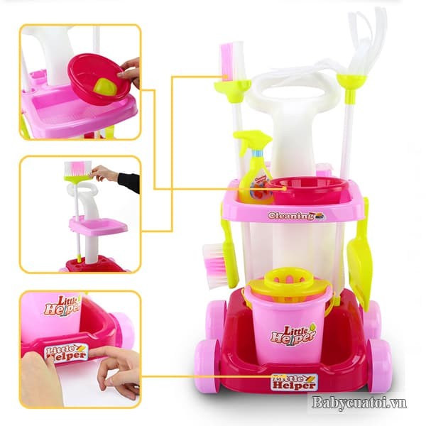 Bộ đồ chơi dọn dẹp xe đẩy 667-35