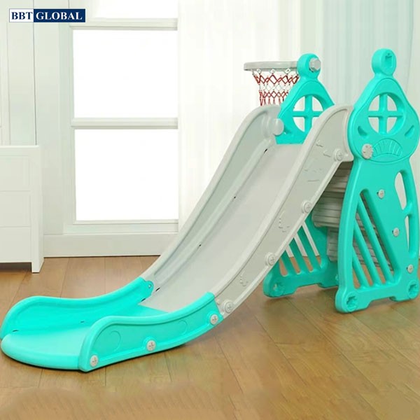 Cầu trượt đơn máng dài 1m8 bậc thang kín cho bé BBT GLOBAL BSL308