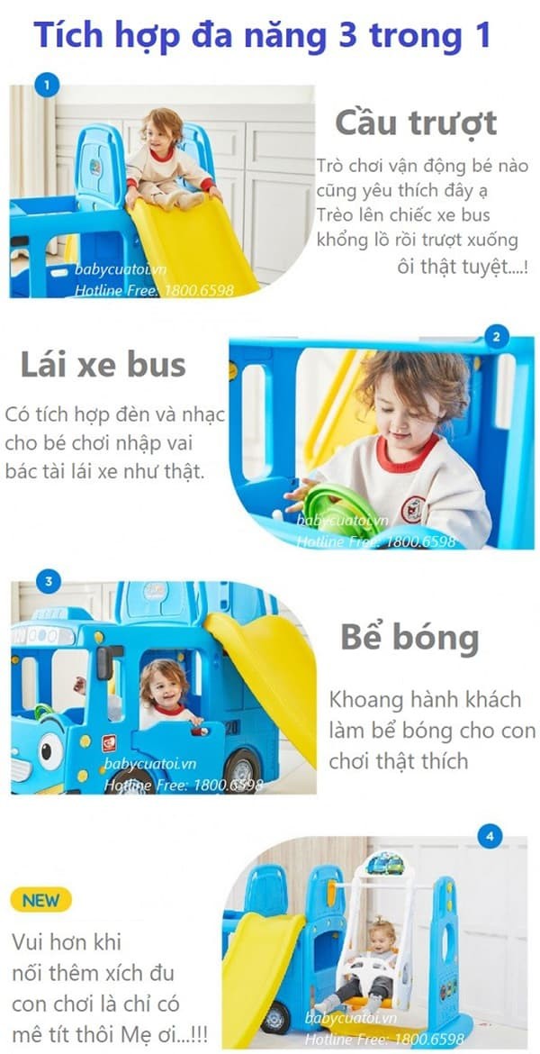 Cầu trượt xe bus Hàn Quốc Y1543 | Tính năng