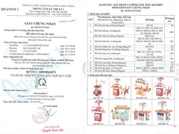 Chứng nhận chất lượng