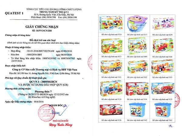 Chứng nhận chất lượng