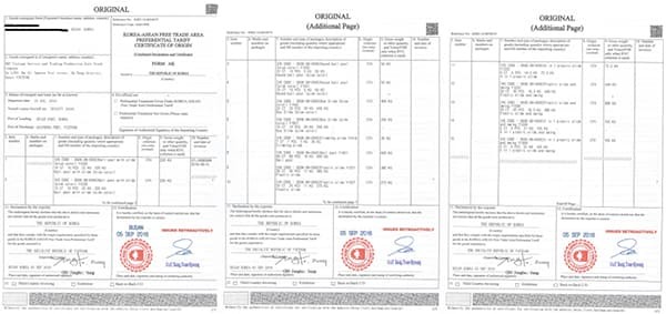 Chứng nhận xuất xứ cầu trượt Hàn Quốc