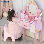 Bộ bàn trang điểm bằng gỗ cỡ lớn kèm ghế cho bé JYNC051