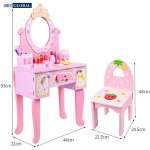 Bộ bàn trang điểm bằng gỗ cỡ lớn kèm ghế cho bé JYNC051
