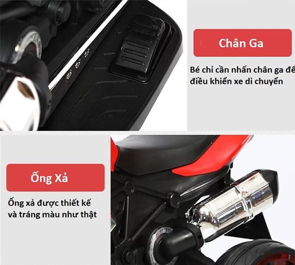 Xe máy điện trẻ em phân khối lớn 3 bánh BBT-1200 | Tính năng