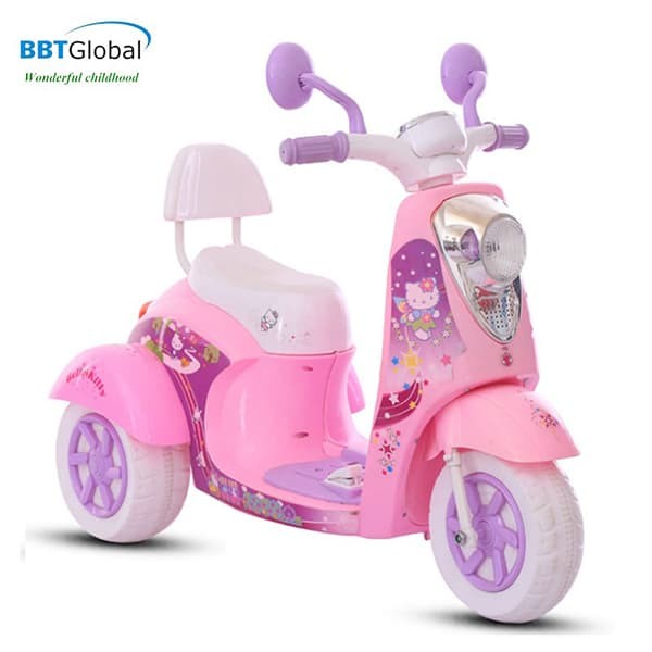 Xe máy điện trẻ em Hello Kitty màu hồng BBT-600h