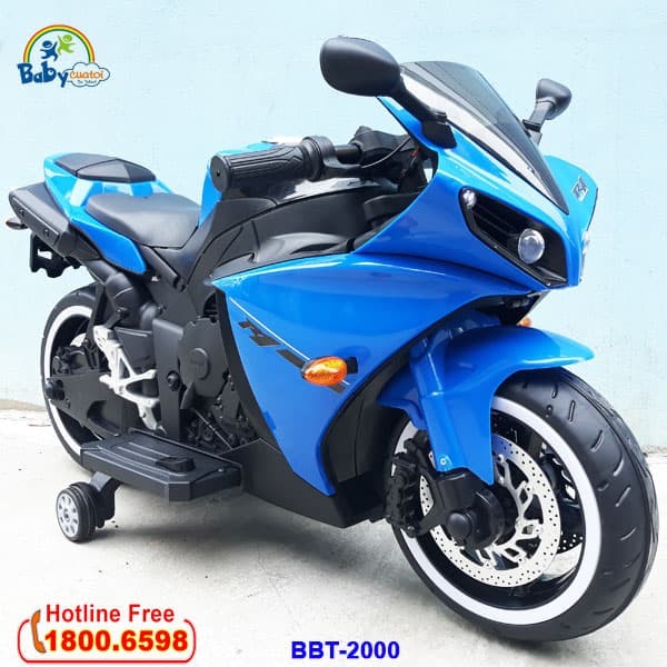 Xe máy điện trẻ em phân khối lớn BBT-2000 màu xanh