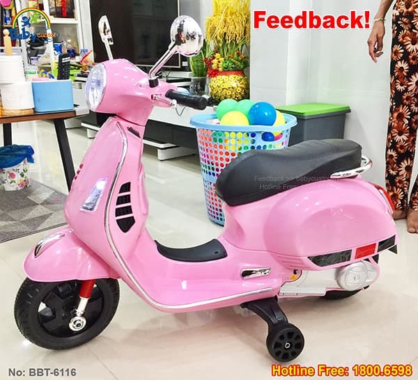 Xe máy điện trẻ em Vespa cỡ lớn nhất cho bé BBT-6116