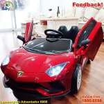 Ô tô điện trẻ em Lamborghini sơn đỏ ghế da bánh cao su BBT-6868CCS