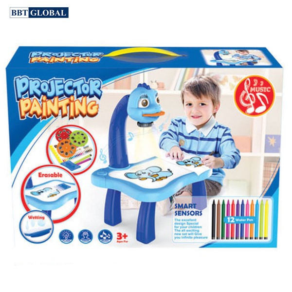 Bộ đèn bàn máy chiếu học vẽ thông minh size to cho bé YM6886