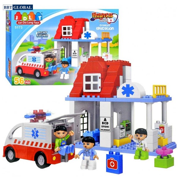Đồ chơi xếp hình bệnh viện và xe cấp cứu 5173