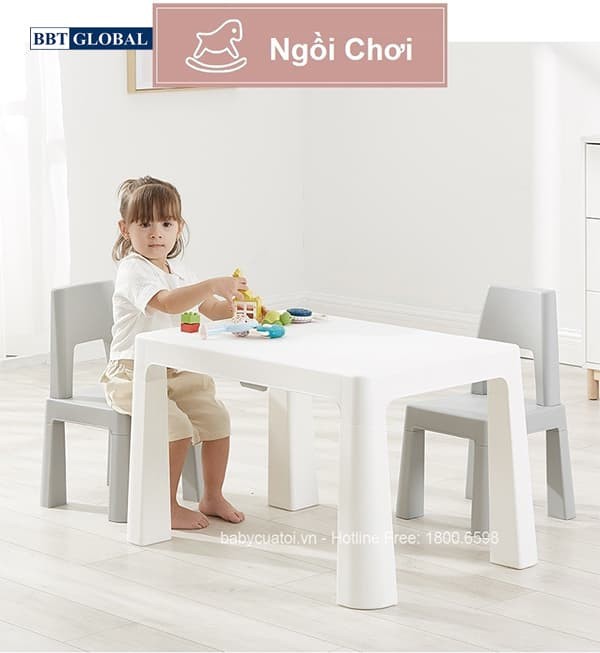 Bộ bàn ghế trẻ em Style Hàn Quốc BB100 màu hồng