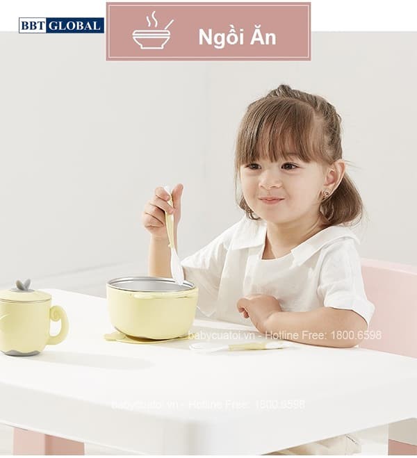 Bộ bàn ghế trẻ em Style Hàn Quốc BB100 màu hồng