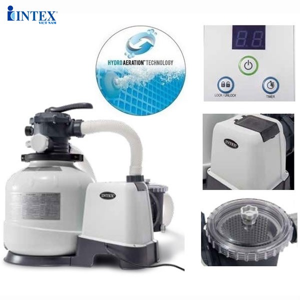 Bể bơi khung kim loại siêu cao cấp DELUXE 7m32 máy lọc điện phân INTEX 26368
