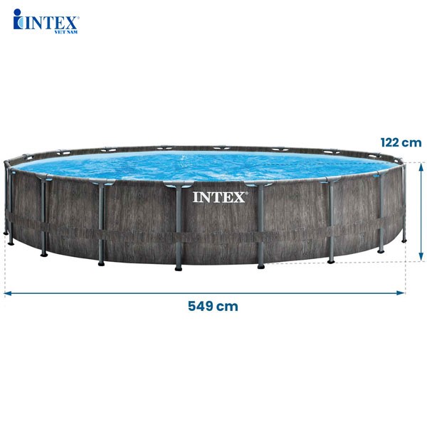 Bể bơi khung kim loại chịu lực tròn 5m49x1m22 mẫu mới INTEX 26744