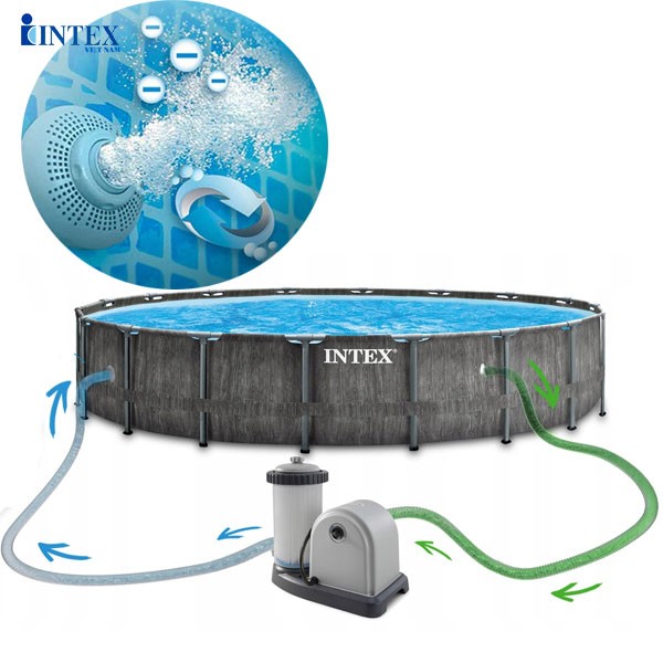 Bể bơi khung kim loại chịu lực tròn 5m49x1m22 mẫu mới INTEX 26744
