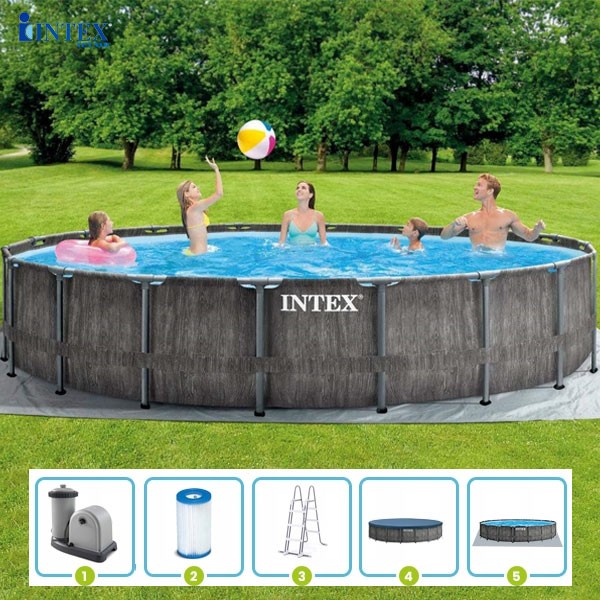 Bể bơi khung kim loại chịu lực tròn 5m49x1m22 mẫu mới INTEX 26744