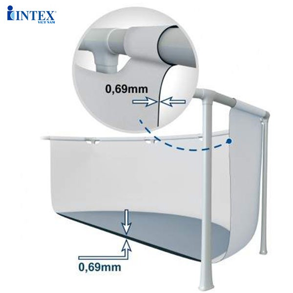 Bể bơi khung kim loại chịu lực cao cấp OVAL PREMIUM dài 6m1 INTEX 26798
