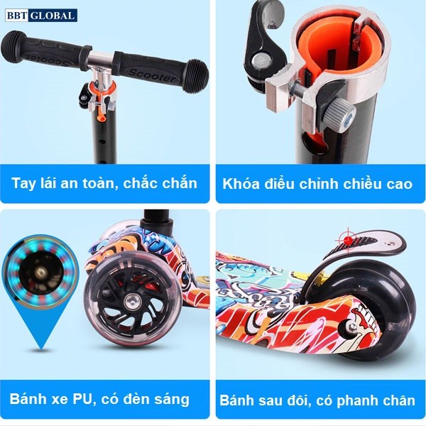 Xe trượt Scooter BBT Global cho bé KM001A