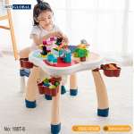 Bộ bàn chơi LEGO đa năng 2 ghế tặng bộ xếp hình 100 chi tiết cỡ lớn 188T-9