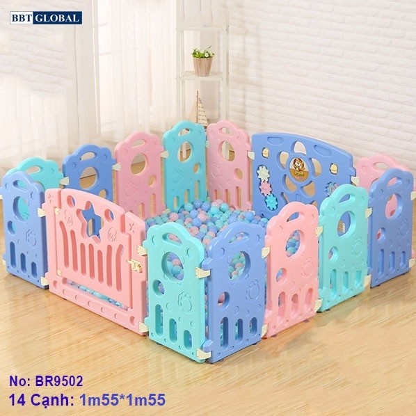 Bể bóng 16 cạnh 1.6*2m cho bé Sắc màu có đồ chơi BR9502-16 (mẫu cũ)