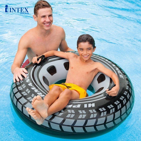 Phao bơi tròn 114cm hình lốp xe có tay cầm INTEX 56268