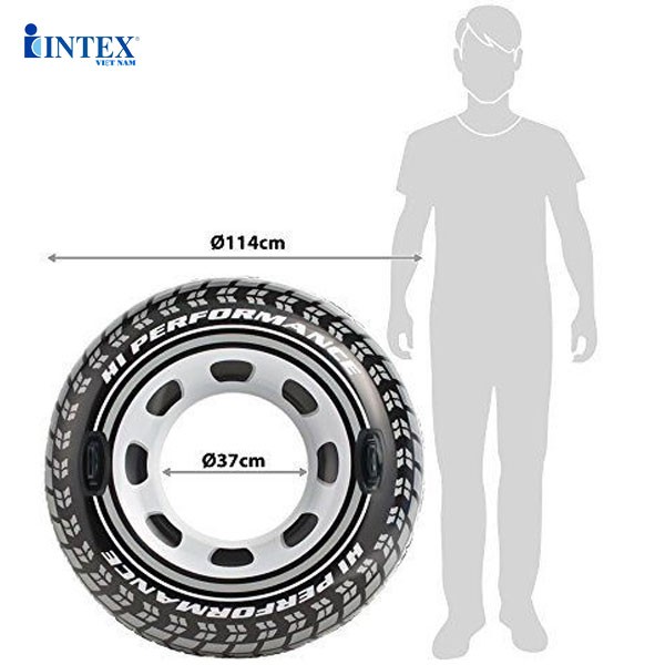 Phao bơi tròn 114cm hình lốp xe có tay cầm INTEX 56268