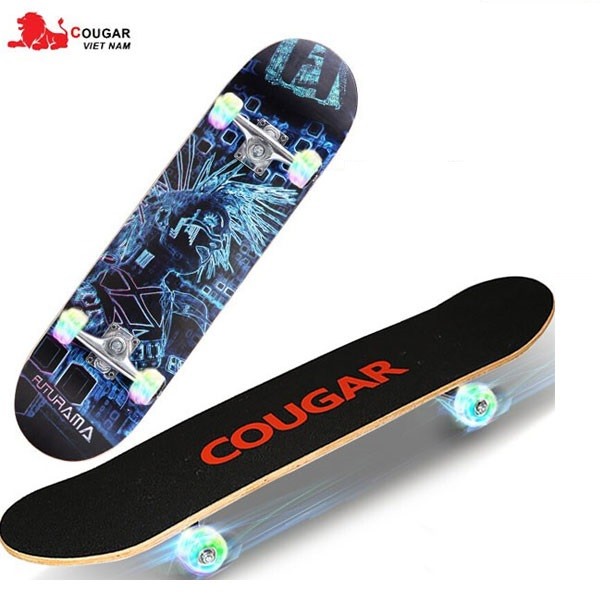 Ván trượt 9 lớp Cougar bánh sáng kèm túi đeo vai+bộ dụng cụ MH3108QS