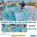 Bể bơi phao cầu trượt cá sấu chúa có vòi phun mưa INTEX 57165