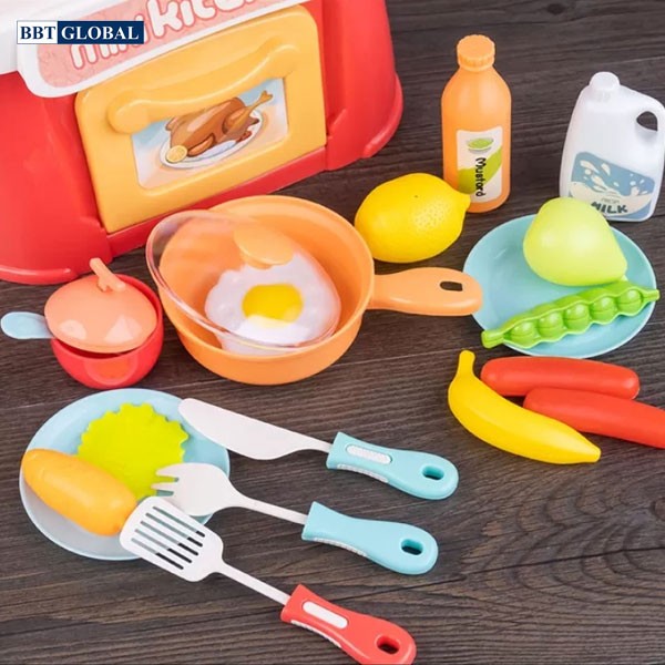 Đồ chơi bếp nấu ăn cho bé 26 chi tiết hồng 889-174