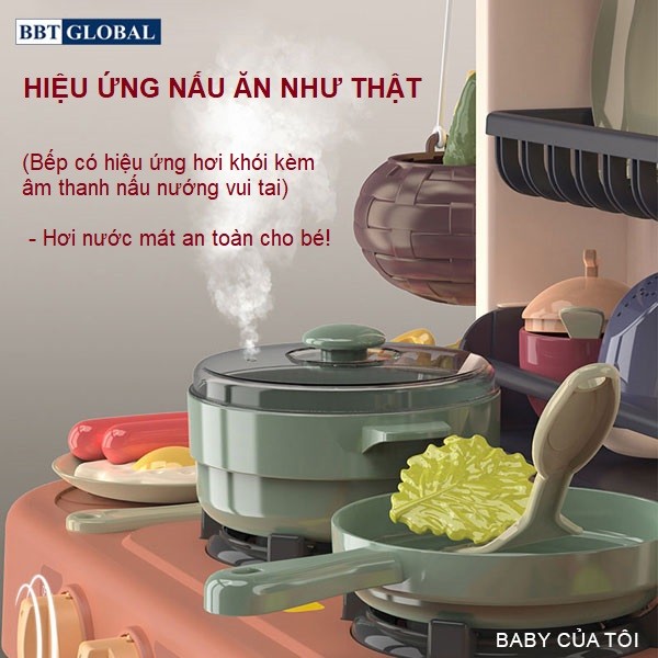 Đồ chơi nấu ăn cao cấp 72cm 43 chi tiết hồng 889-184
