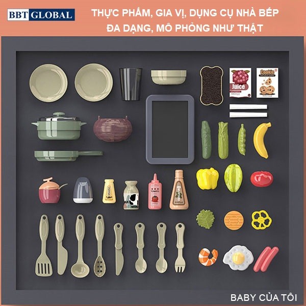 Đồ chơi nấu ăn cao cấp 72cm 43 chi tiết hồng 889-184